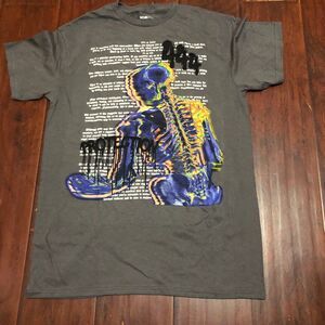 Men’s Charcoal Thermal Protection Graphic Skeleton Tee, Death Art, Gruesome S